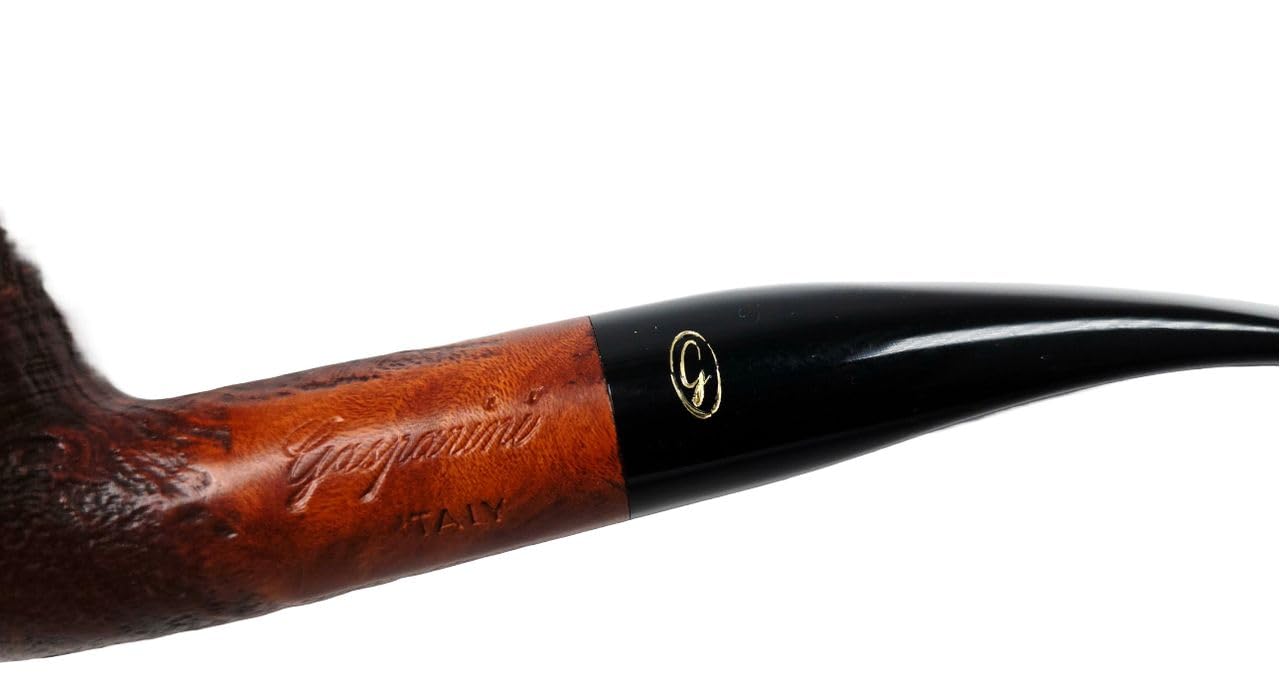 RUSTIC MARRONE pipa da biliardo semi piegata in radica rustica