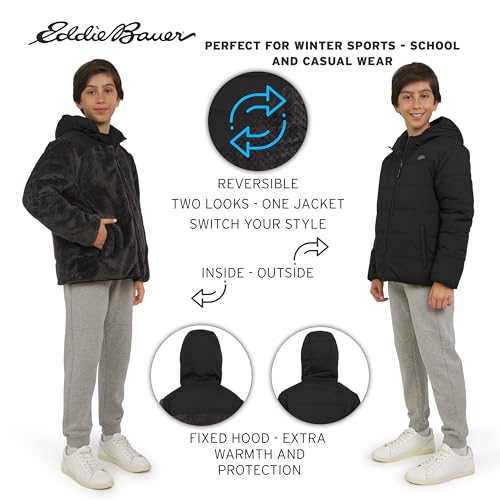 Eddie Bauer Boys' Deer Harbor Reversible Faux Fur Lined Insulated Puffer Jacket2