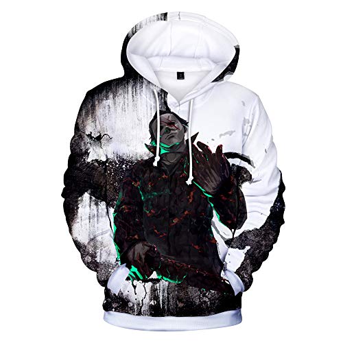 SHANYUR Sudaderas con Capucha para Hombre 3D Impreso Graffiti Bolsillos con cordón Sudaderas de Mangas Largas Michael Myers Halloween Jersey Unisex PeriféRico con Capucha XXS-XXXL