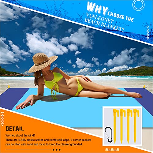Vanleonet Beach Blanket 10'X 9', 2-8 Adults Oversized Beach Mat Picnic Blankets Waterproof Lightweight Outdoor Mat For Beach Travel Party Sports Camping Hiking #TOP4