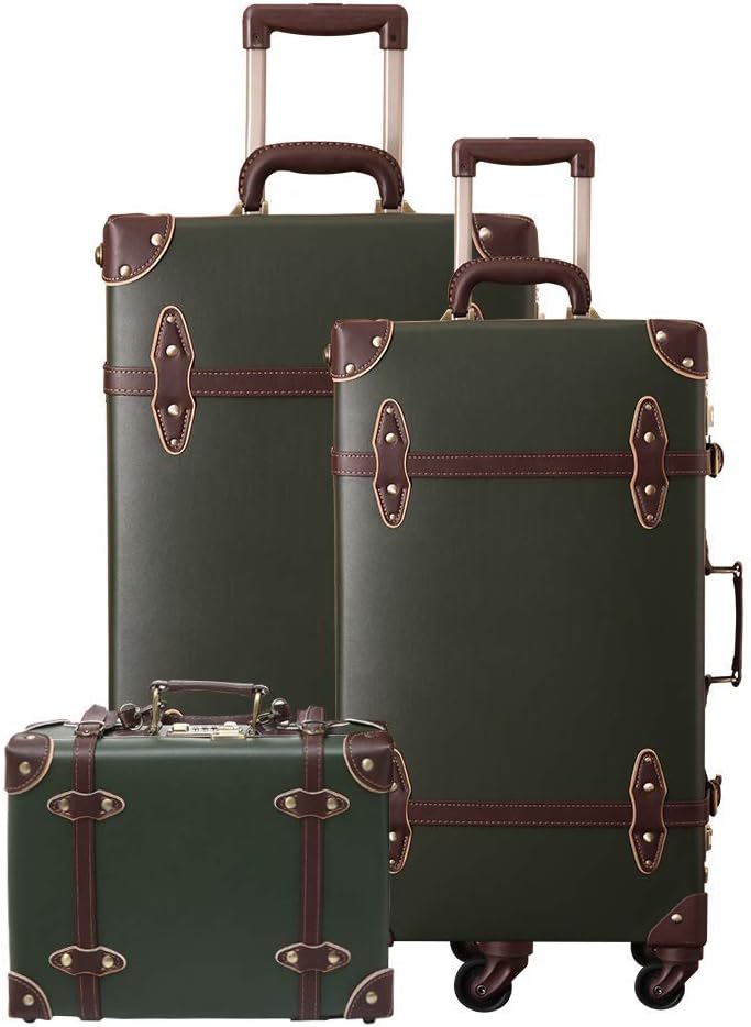 Vintage Luggage Sets Lightweight Women Leather Suitcase/Trunk, Set of 3