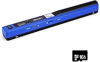 AOZBZ 900DPI Portable Handheld Document Scanner A4 Color Photo Wand - JPG/PDF, 32GB SD Card Support, Blue