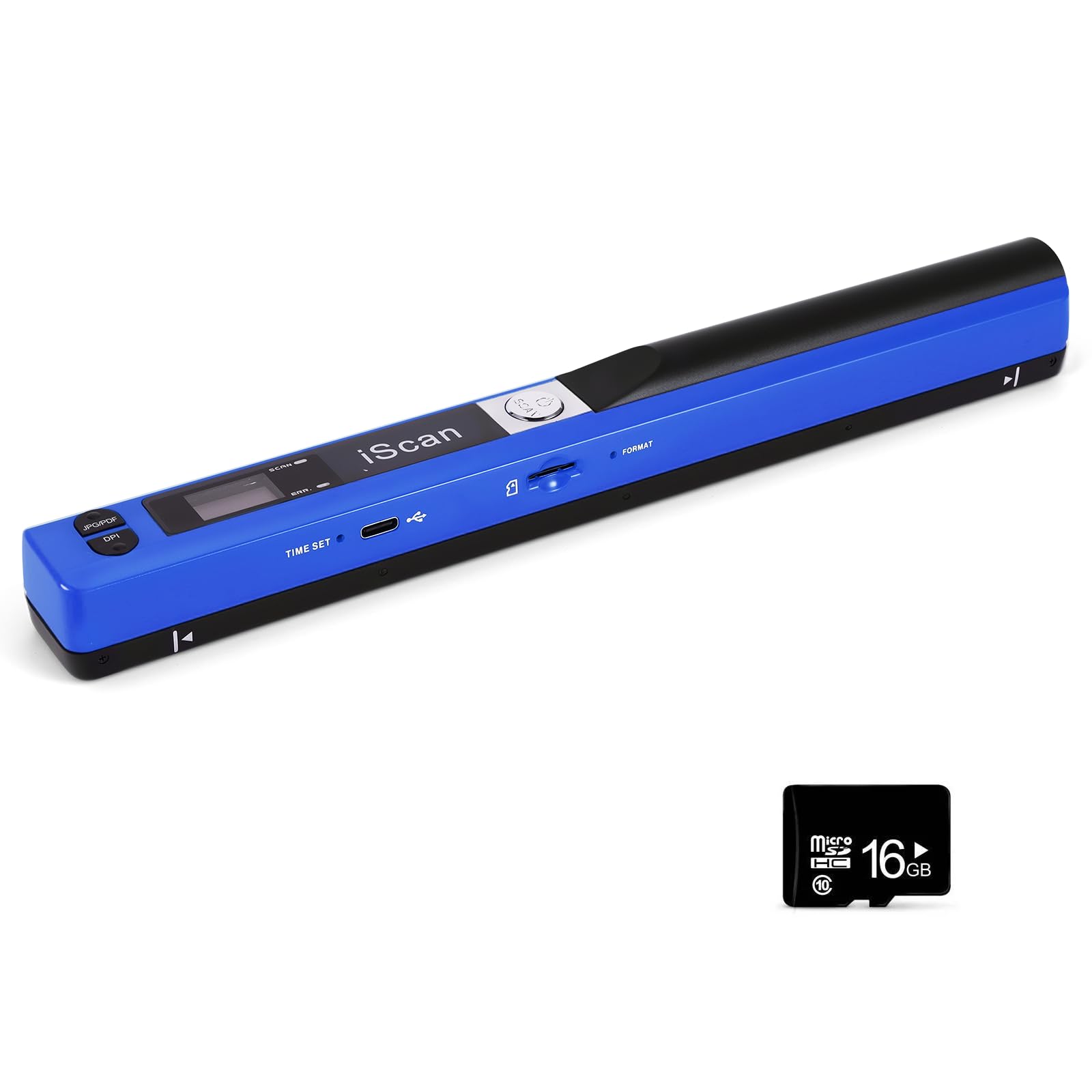 AOZBZ Portable Document Scanner - 900DPI Handheld Portable Scanner Image Scanner Scanning Wand A4 Colour Photo Mobile Scanners Handy Scan, JPG/PDF Format, with 16G SD Card (Blue)-picture-15