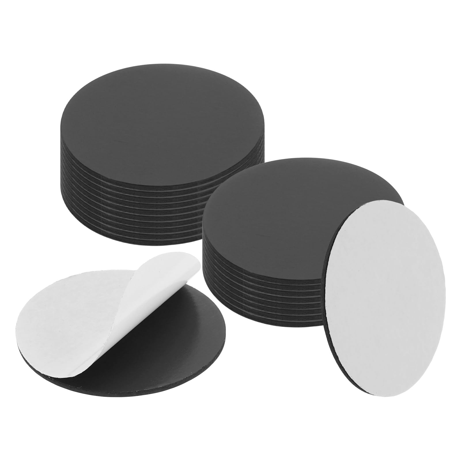 sourcing map 20Pcs 50 x 1.7mm Round Magnets Dots with Adhesive Backing, Rubber Magnets Stickers Self Adhesive Magnetic Discs for Fridge Whiteboard DIY Craft Office Classroom Home