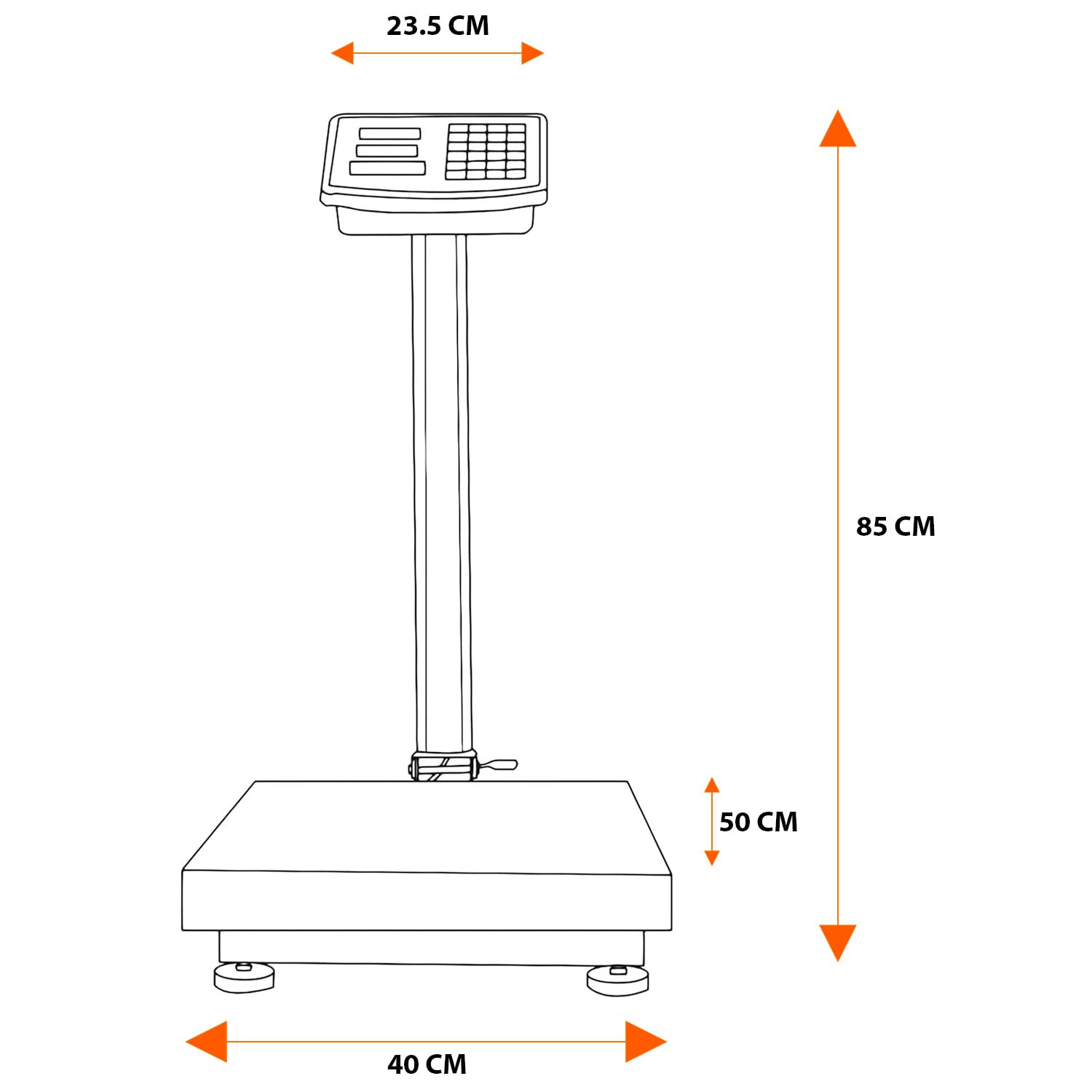 Bilancia Digitale Industriale 300 kg Piattaforma 40x50 cm Acciaio Inox Display LCD Retroilluminato