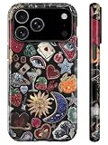 Generic Case for iPhone 17 Pro Max Case,Dual-Layer Hard Shell+Silicone Cover-Shockproof Protective Phone Case with Stylish Designs for Women- Moon and Stars Vintage