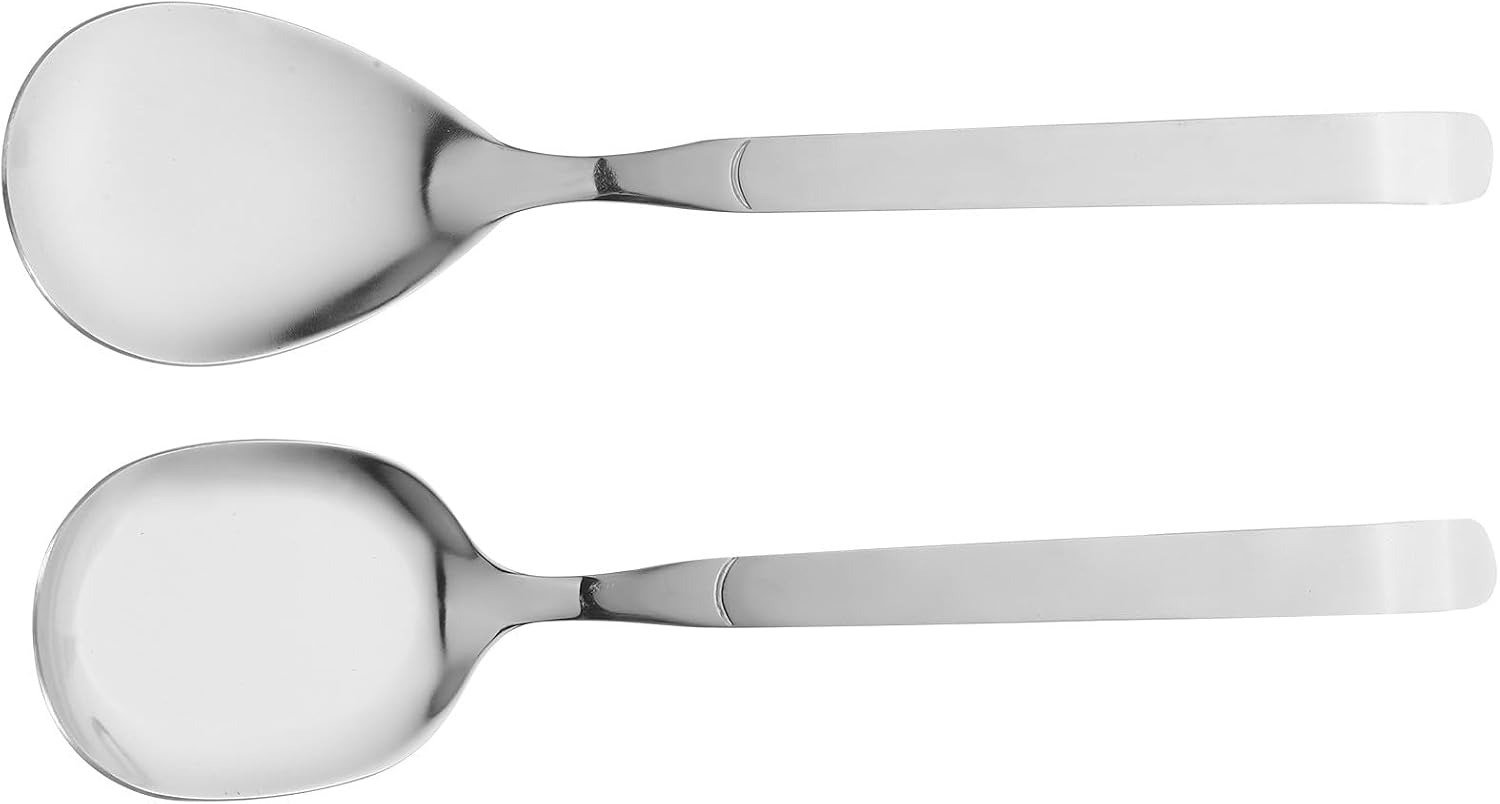 Garneck 2pcs Large Stainless Steel Serving Spoons Thickened Buffet Food Scoop Ladles for Hot and Cold Dishes Commercial Kitchen Utensils
