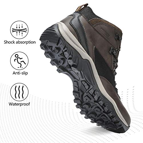 image for ZASEPY Men's Waterproof Hiking Boots Lightweight Non-Slip Outdoor Shoe