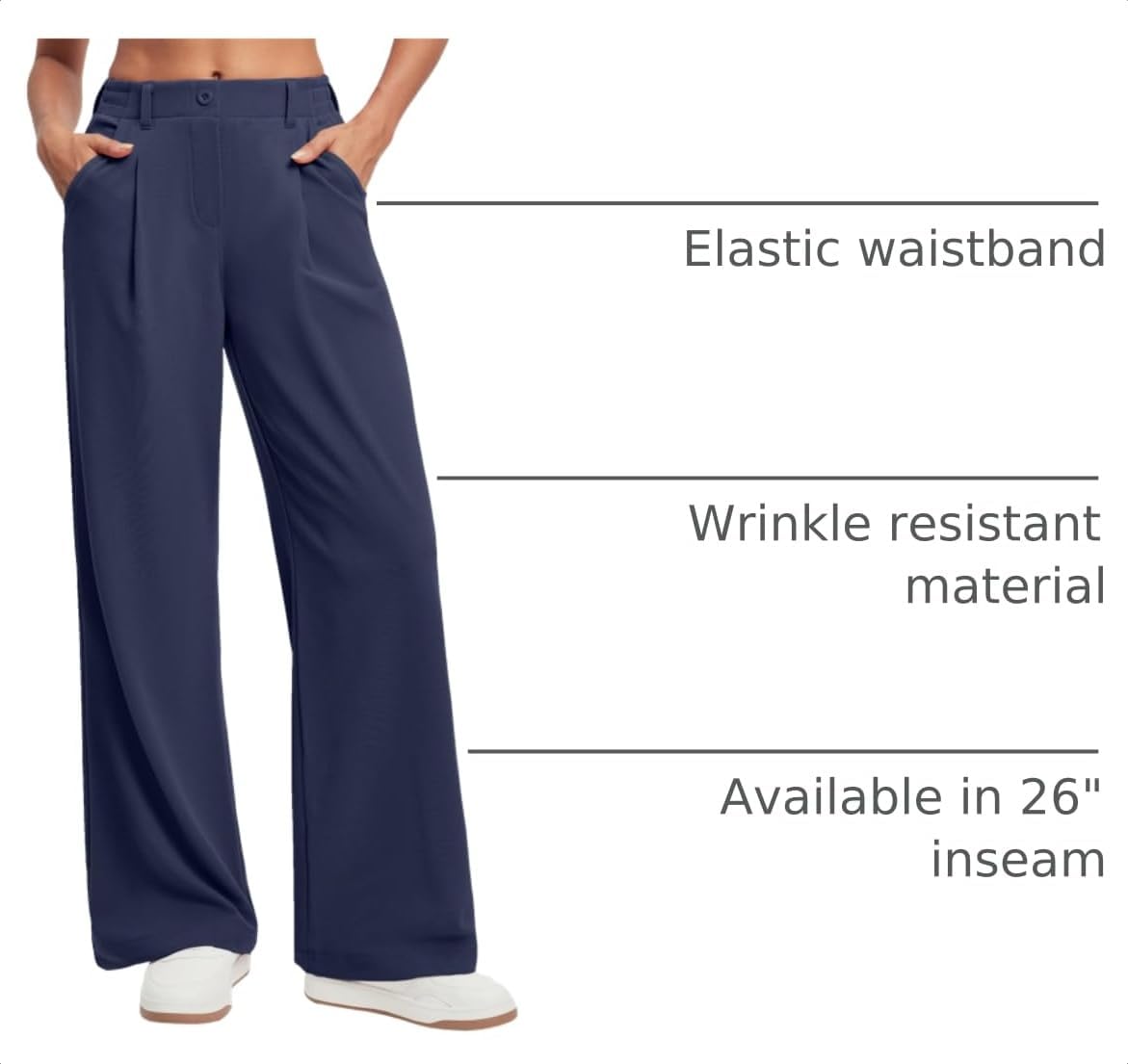  Wide Leg Pants Woman Stretchy Work Dress Pants Women Trendy 2026 Business Casual Outfits Comfort Fit Slacks Trousers thumbnail