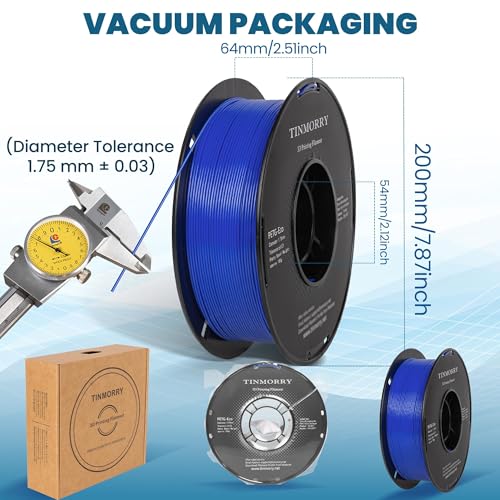 Image of TINMORRY PETG Filament 1.75, Rapid PETG-Eco 3D Printer Filament, Compatible with Most FDM 3D Printers, 1 KG 1 Spool, Klein Blue