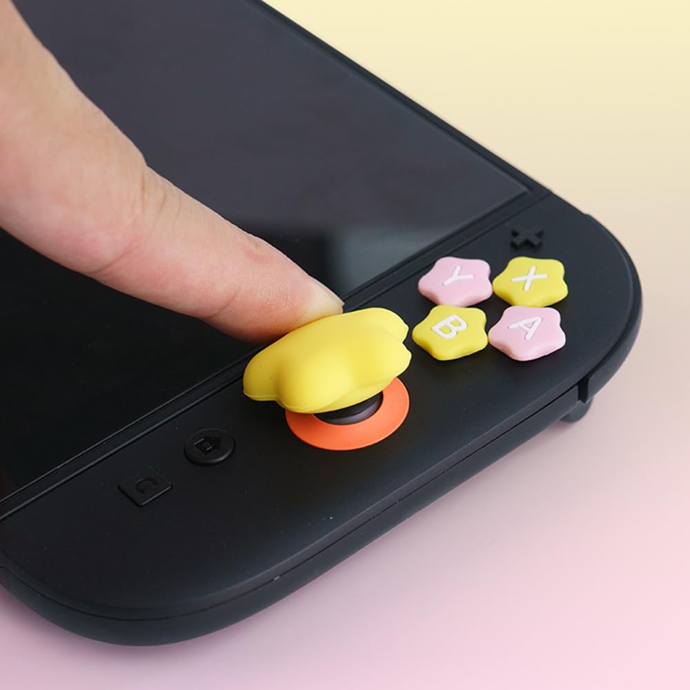 Adesivi in silicone per pulsanti Nintendo Switch 2, tappi joystick NS2, tappi per pulsanti D-Pad, accessori stile stella