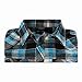 Gioberti Men 100% Cotton Western Flannel Plaid Shirt w/Snap-on Button, Turquoise/Black, Medium