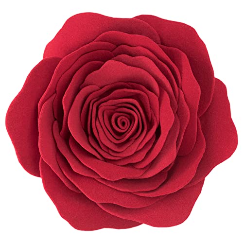 JWH Stereo Flower Throw Pillow Cover Aesthetic Decorative 3D Floral Accent Pillow Case Round Cushion Handmade Pillowcase for Couch Bed Living Room...