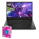 HP OMEN 17.3' RTX 5060 AI Gaming Laptop, FHD IPS 144Hz, AMD Ryzen AI 9 365(Beats Intel i9), NVIDIA RTX 5060, 32GB DDR5, 1TB SSD, RGB Backlit KB, Low Blue Light, Bundle with Adata 512GB SD620 SSD
