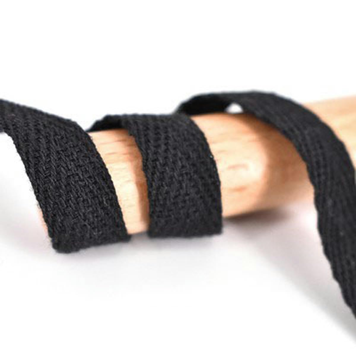 Cinta de espiga de 50 yardas Cinta de algodón Cinturón de alta tenacidad Bolsa Etiqueta Cinta Cinta de coser Encuadernación al bies Accesorios para manualidades DIY-Negro-3 cm