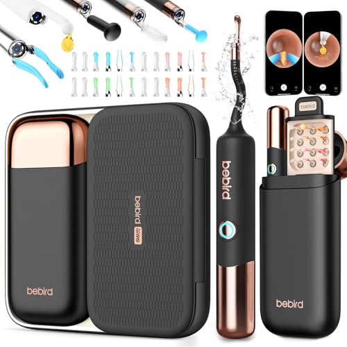 BEBIRD EarSight Ultra 5G WiFi Ear Cleaner & Care Device with Flexible Otoscope Camera Earwax Remover Set with 30+ Accessories ENT-safe for Home Use - Star Black