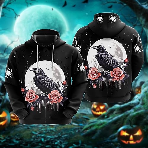V-DECORPARKS Unisex Halloween Hoodies 3D Printing Ghost Graphic Hoodies Fleece Pullover Hooded Sweatshirt Pockets Set 22