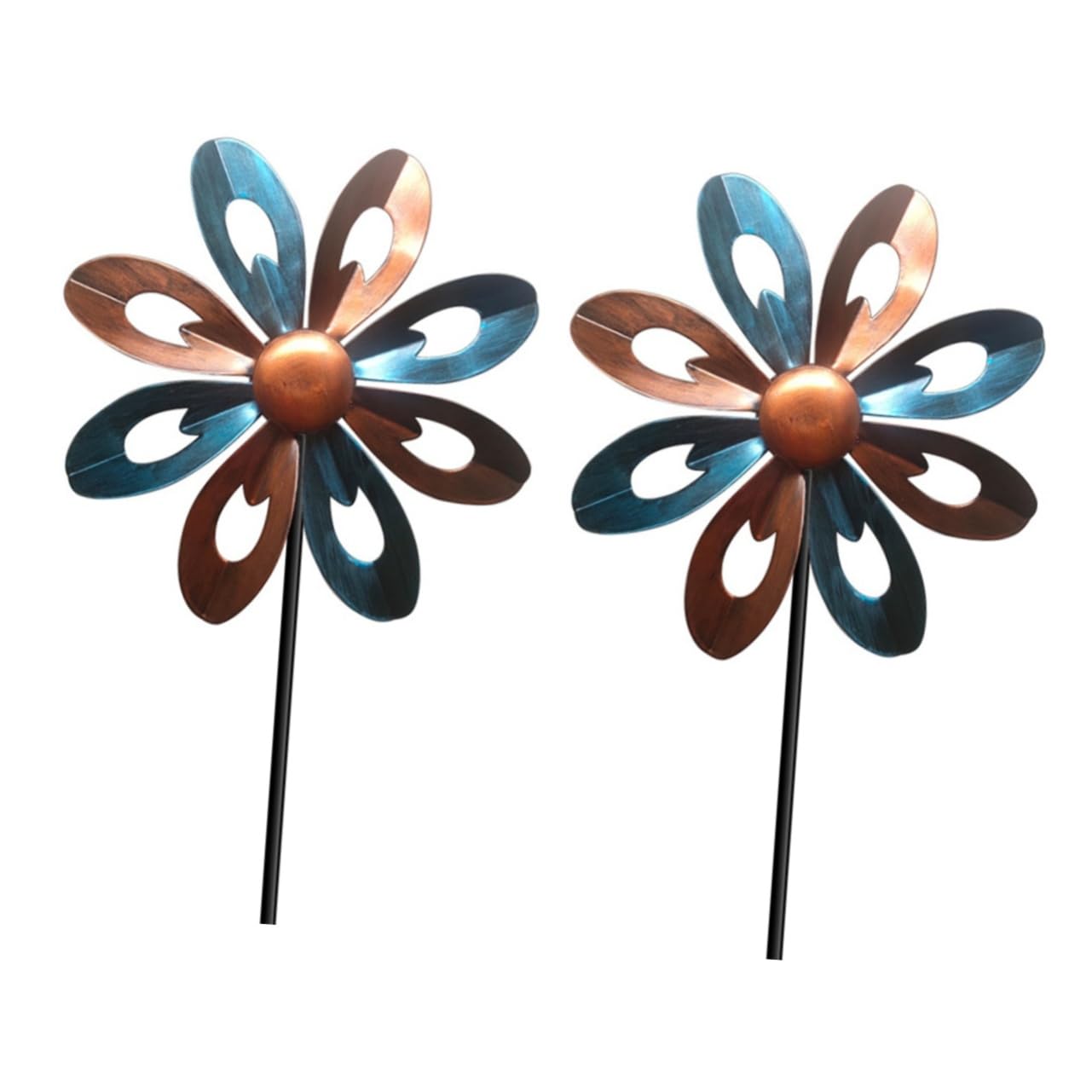 Toyvian 2 Pièces Décoration Jardin Extérieur Forgé Moulin à Vent Rotatif Design Original pour Pelouse et Patio Robuste et Durable