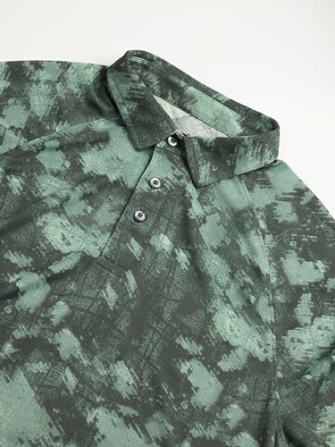 Image of TECHNOSPORT Mens Slim Fit All Over Print Half Sleeve Polo T-Shirt with UPF50+, Quick Dry for Regular Use