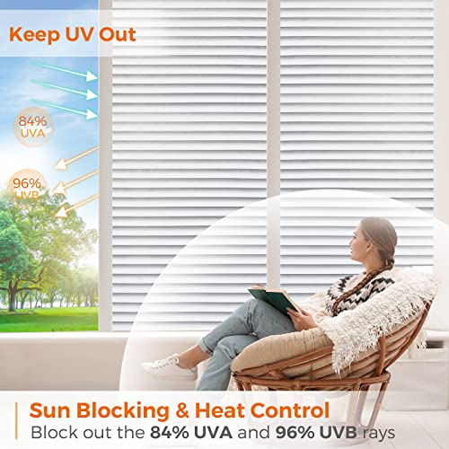Window Privacy Film Frosted Glass Window Film Static Cling Blinds Decorative Window Film Anti-Uv Privacy Film For Glass Windows Stained Glass Window Film For Home Office 17.7"X 78.7" #TOP1