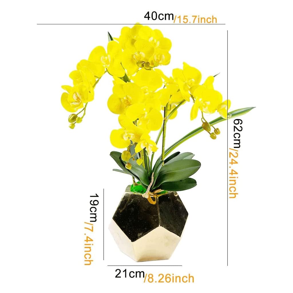 Orchidee Artificiali Fiori Finti Orchidee finte Tocco Realistico Orchidea Artificiale Pianta Finta Fiori Artificiali Fiori di Phalaenopsis Artificiali Classici Vaso