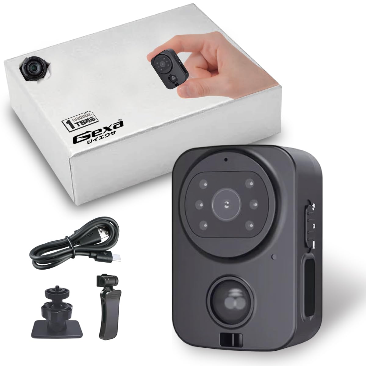 Amazon.co.jp: Gexa（ジイエクサ） 小型防犯カメラ 1080P 赤外線・動体