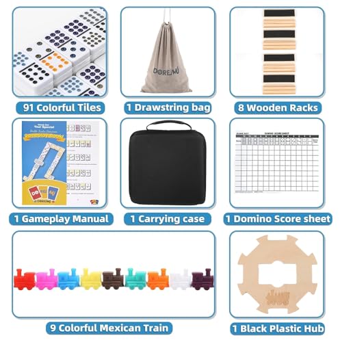 Set Mejorado Mexican Train Dominoes y Domino Triangular miniatura 3