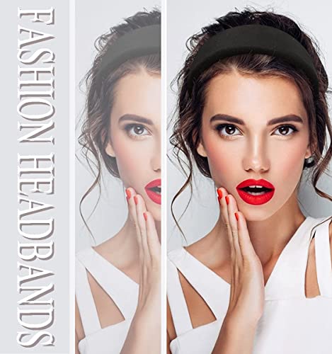 Springtime 4Pcs Wide Suede Like Headbands For Women Girls 40Mm Padded Faux Leather Hairbands #TOP1