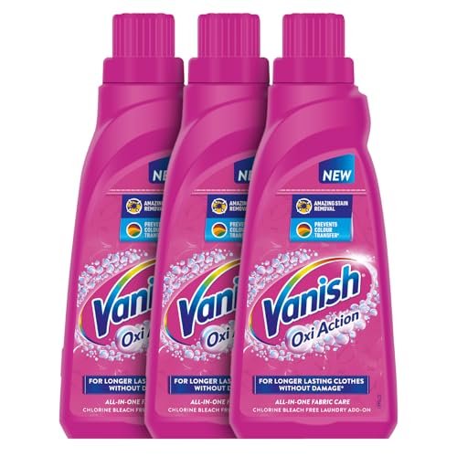 Image of Vanish 400 ml (Pack of 3), All In One Instant Stain Remover | Removes Tough Stains & Brightens Colours | Detergent Add On | Suitable with all Washing Detergent Powders and Liquids| World's #1 Stain Remover Brand