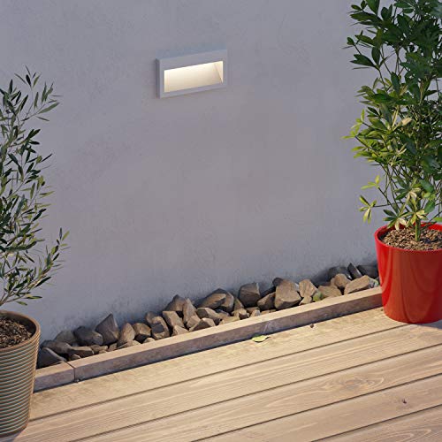 ledscom.de 4 LED recessed wall Light NOLA, Downlight for Outdoors IP54 matt, 140 x 70mm, Warm White - Image 2
