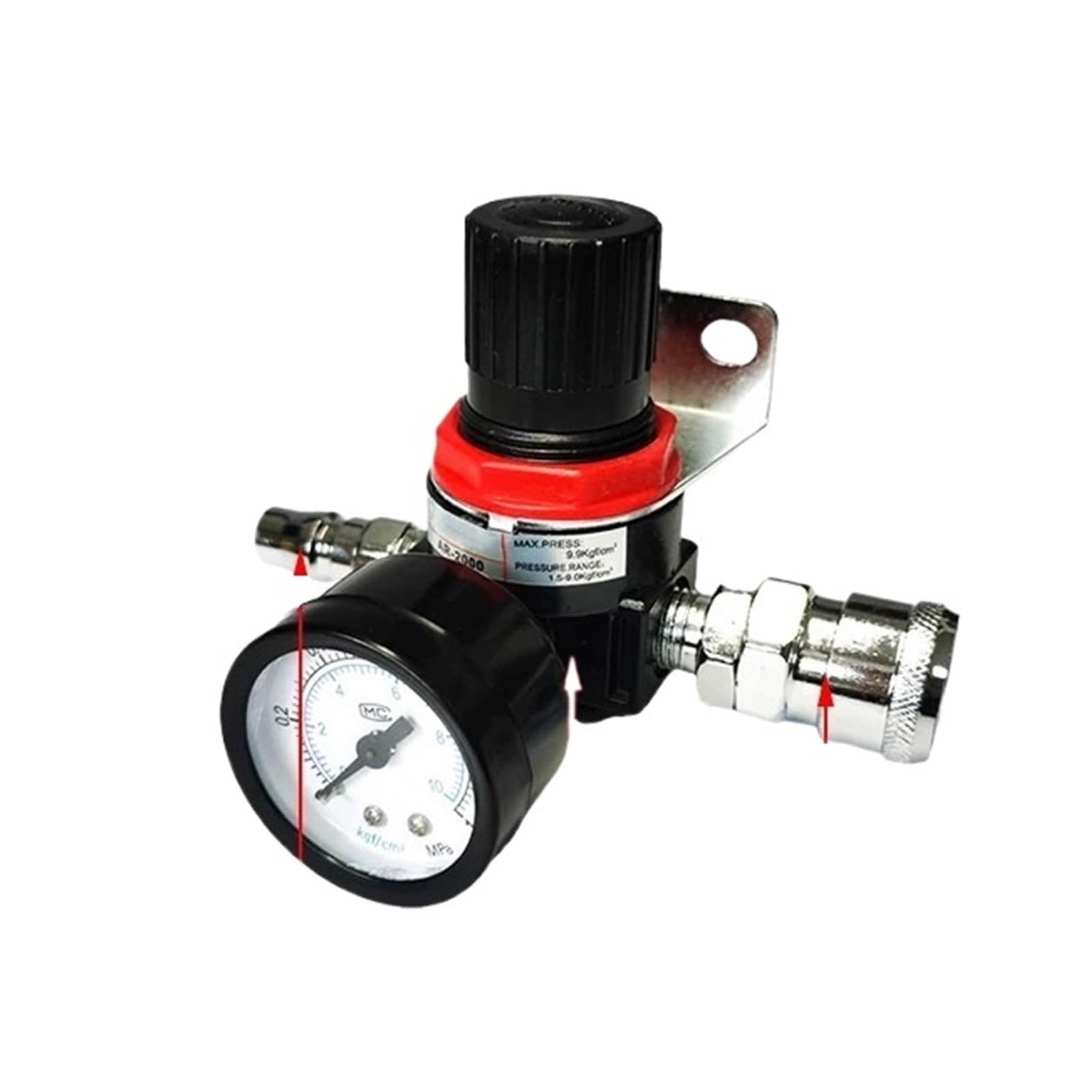Válvula AR2000 con manómetro de 1/4 y control neumático para compresor 3
