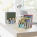VOSTOR Files Folder Stand Desktop File Organizer, Triangle Wire Magazine Holder Book Shelf, 9 Slot File Sorter Eye-catching Decoration for Indoor Office Home, Photography Props, Fashion in INS(Gold)