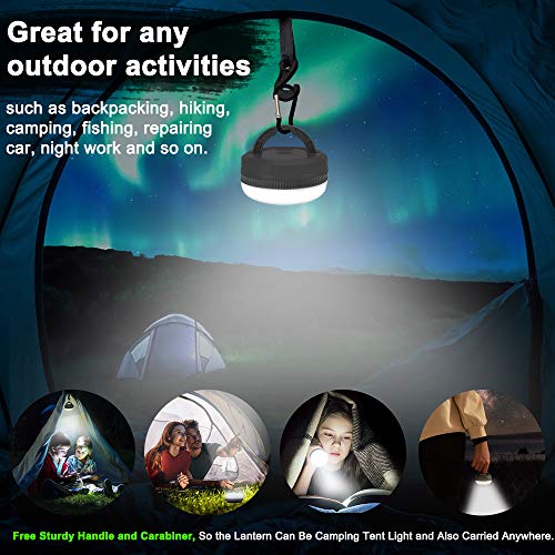MOUNTDOG Camping Sleeping Pad Mat with LED Camping Lantern, Ultralight Inflatable Backpacking Pad Air Mattress for Camp Hiking Traveling Tent, Camping Lamps with 5 Light Modes, Handle & Carabiner - Thumbnail 3
