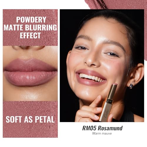 Image of Oulac Mauve Pink Nude Matte Lipsticks for Women, Silky Velvet Matte Lipstick, Soft Smooth Texture, High Impact Lip Color, Not Dry Lightweight Formula Infused with Vitamin E, Vegan&Cruelty Free RM05