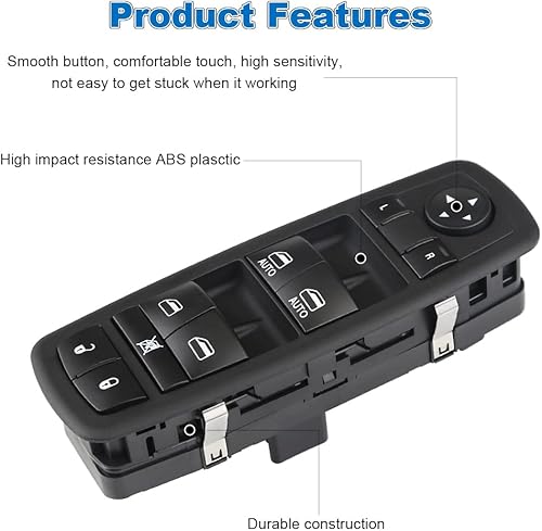 Miniatura 4 de WMPHE Interruptor de ventana eléctrico doble automático compatible con Ram 1500 2500-2013 2014 2015, Dodge Grand Caravan y Chrysler Town & Country