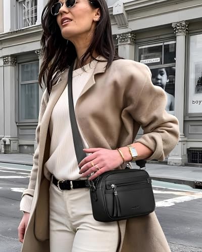 MASINTOR Crossbody Purses for Women Vegan Leather, Travel Purse Shoulder Handbag with Adjustable Strap and Tassel2