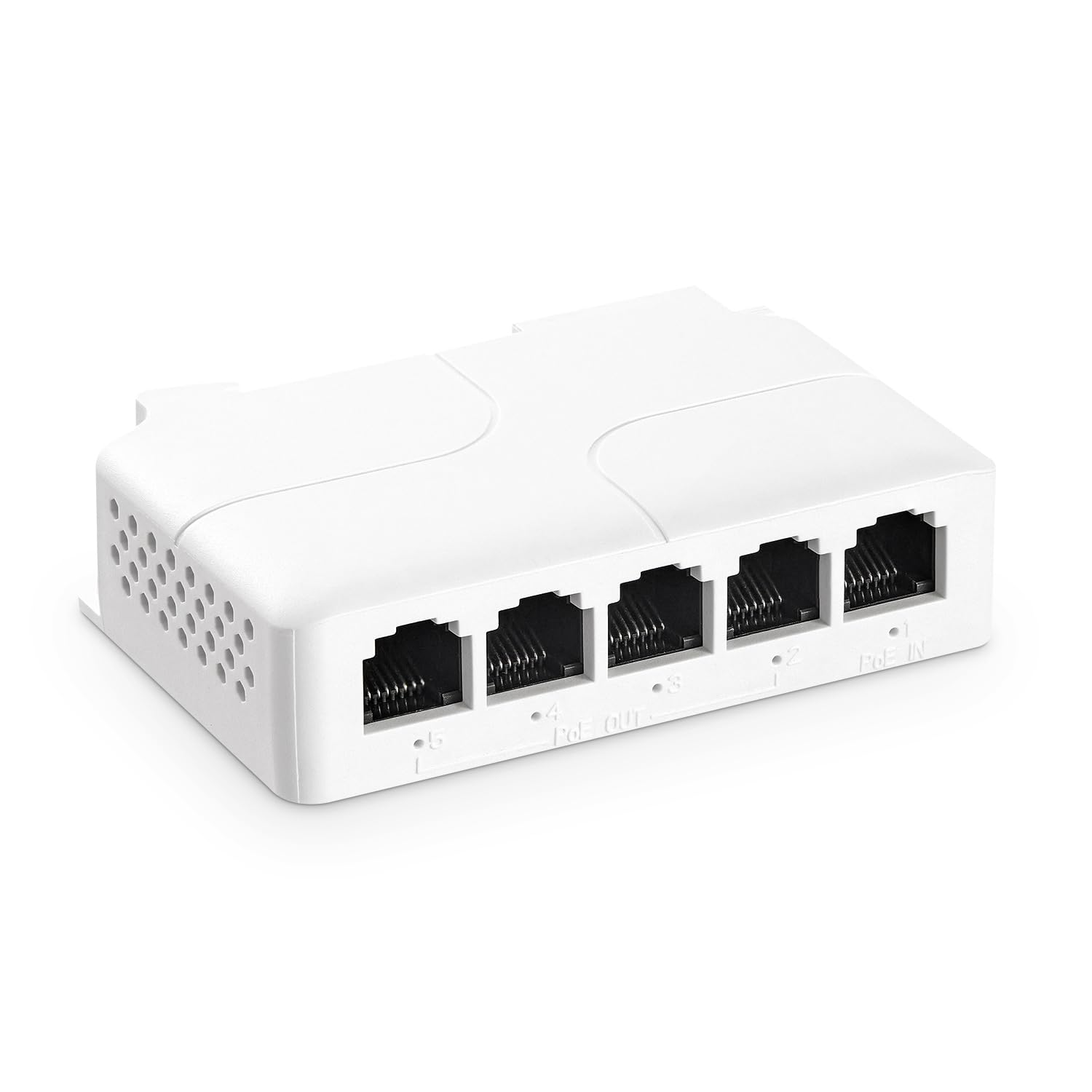 YuLinca 5 Port PoE Extender with 1 PoE in 4 PoE Out, IEEE 802.3 af/at/bt 90W PoE Repeater with 10/100Mbps, Wall and Din Rail Mount PoE Passthrough Switch-image-35