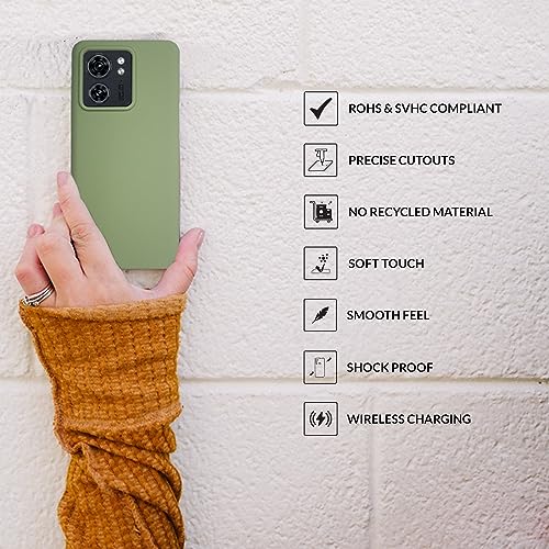 Image of SPRIG Compatible with Moto Edge 40 Premium SilkTone (Liquid Silicone) Back Cover Drop Tested Shock Proof Mobile Case for Men, Women, Boys and Girls with Camera Protection (Mint Green)