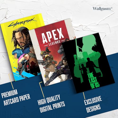 Image of Wallgasm Pack of 30 Gaming Posters - Wall Collage Kit - 10cm x 15cm 300 GSM Posters | Poster Set For Room - Gaming Room Decoration Item - Gaming Poster For Wall