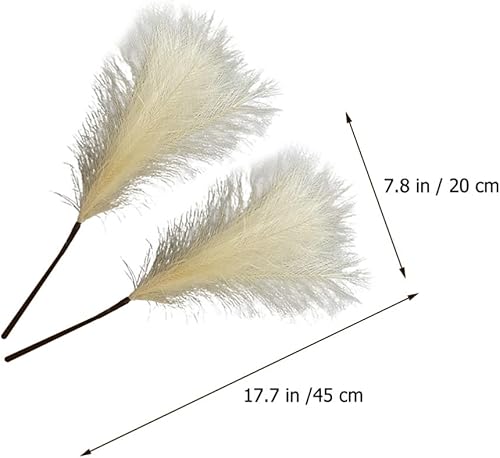 Miniatura 9 de 2 tallos de hierba de las pampas de imitación natural seca de hierba de las pampas, arreglos florales para el hogar, sala de estar, cocina, boda