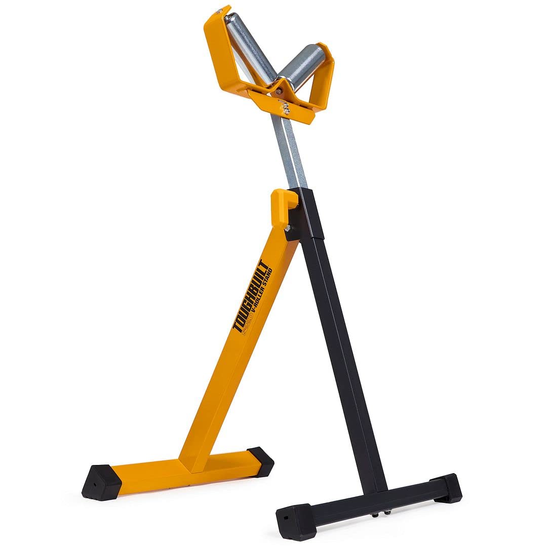 Toughbuilt Black - V-Roller Stand, Features Two Rollers W/Steel Ball Bearings, Easy Adjustable Height (Tb-S220-Uk)