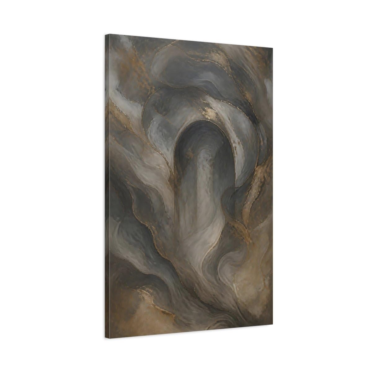 Toile abstraite grise et dorée 24x36" : tableau déco salon moderne - 8