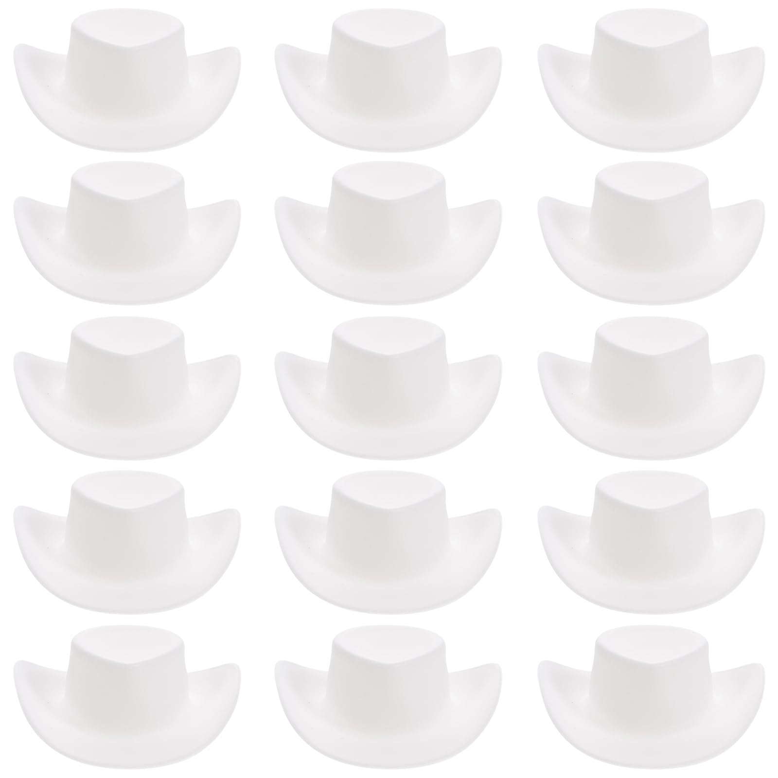20Pcs Mini Cowboy Hats, Plastic Miniature Western Hats for Doll Dress up, Party Decorations, Diy Crafts, White