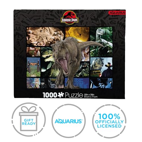 Rompecabezas Aquarius Jurassic Park de 1000 piezas, collage de dinosaurios de 20x28 pulgadas, mercancía coleccionable para adolescentes y adultos miniatura 7