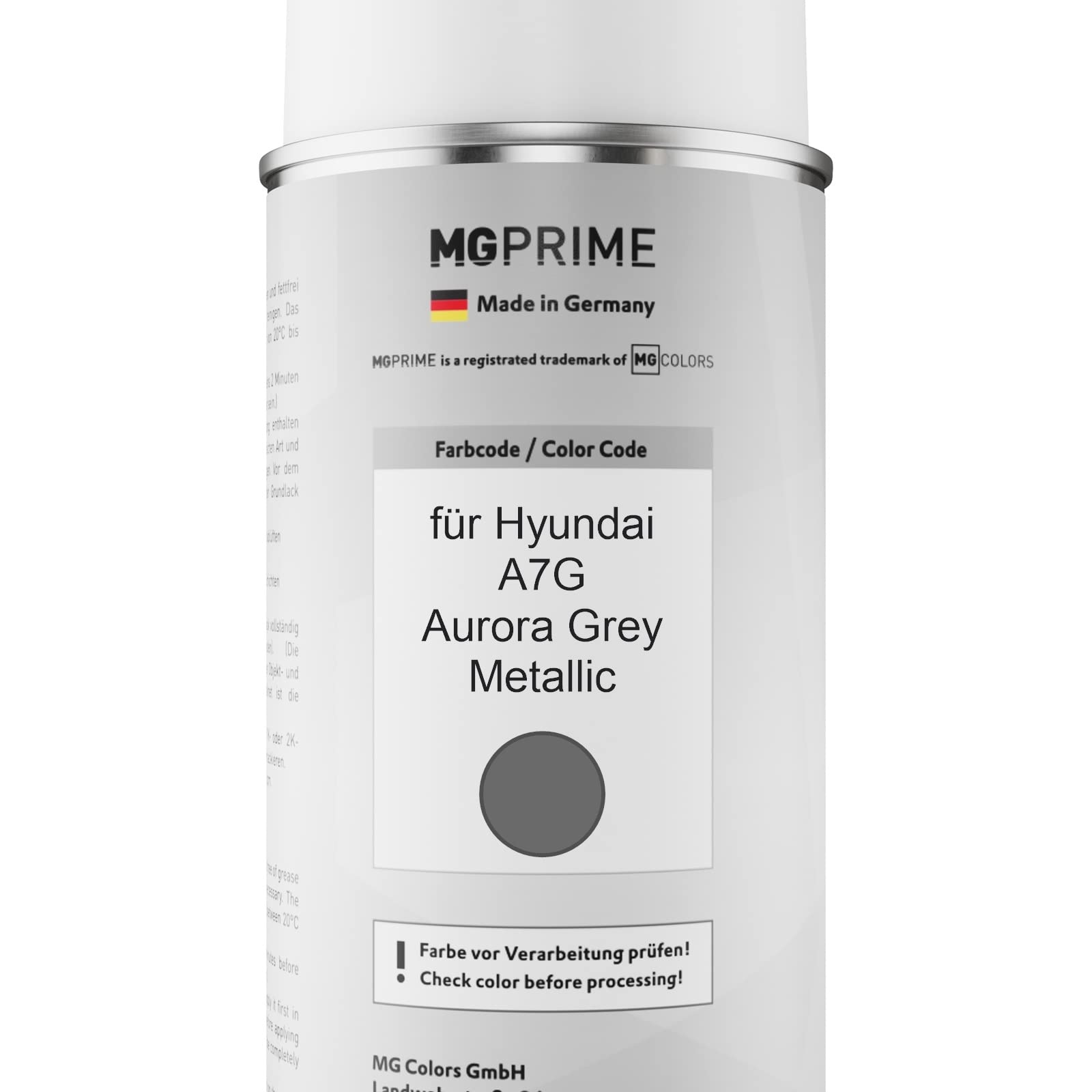 MG PRIME Vernice per auto Kit barattolo pronto all'uso per Hyundai A7G Aurora Grey Metallic Vernice di base + vernice trasparente 2K 1,25L MG PRIME Vernice per auto Kit barattolo pronto all'uso per Hyundai A7G Aurora Grey Metallic Vernice di base + vernice trasparente 2K 1,25L