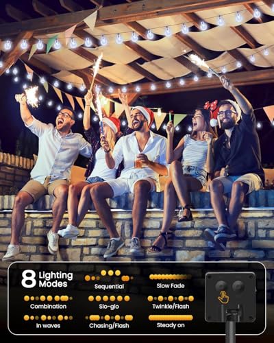 image for Brightown Solar String Lights Outdoor 60 Led 35.6 Feet 8 Lighting Mode