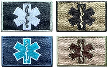 Antrix 4 Pieces EMT Star of Life Cross Patch Emblem Badge Patches - 3.15"x2"