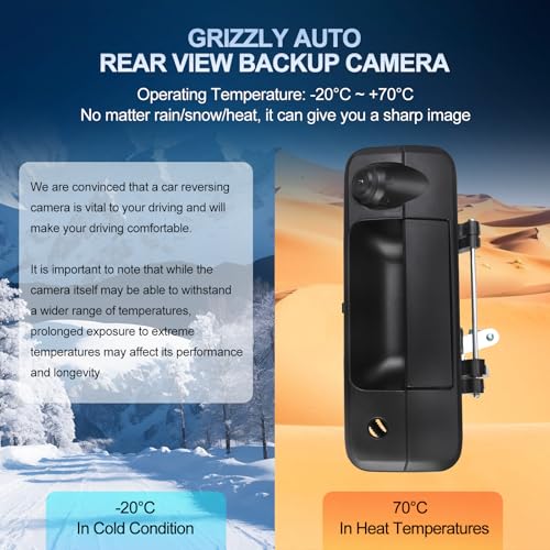 Image of Rear View Tailgate Handle Backup Camera Replacement for 2007-2013 Toyota Tundra 2007 2008 2009 2010 2011 2012 2013 4.6L V8 4.0L V6 Parking Assist Camera Replace 69090-0C051 690900C051