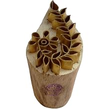 Royal Kraft Floral Brass Wooden Stamps for Block Printing on Clay, Pottery, Fabric Btag091