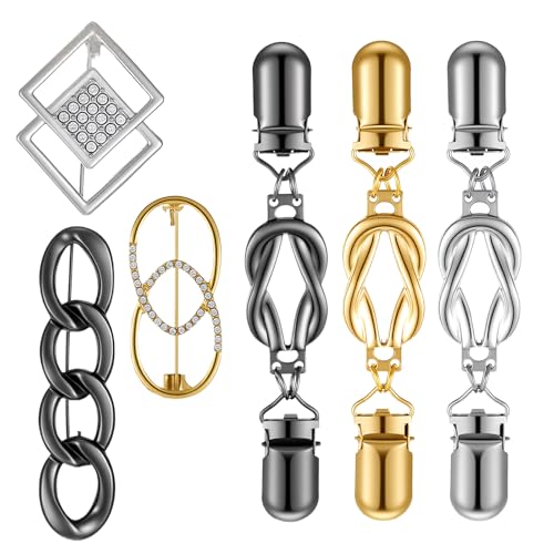 LIQWEI 6 Stück Vintage Pullover Clips, 2 Stile Collar Waist...